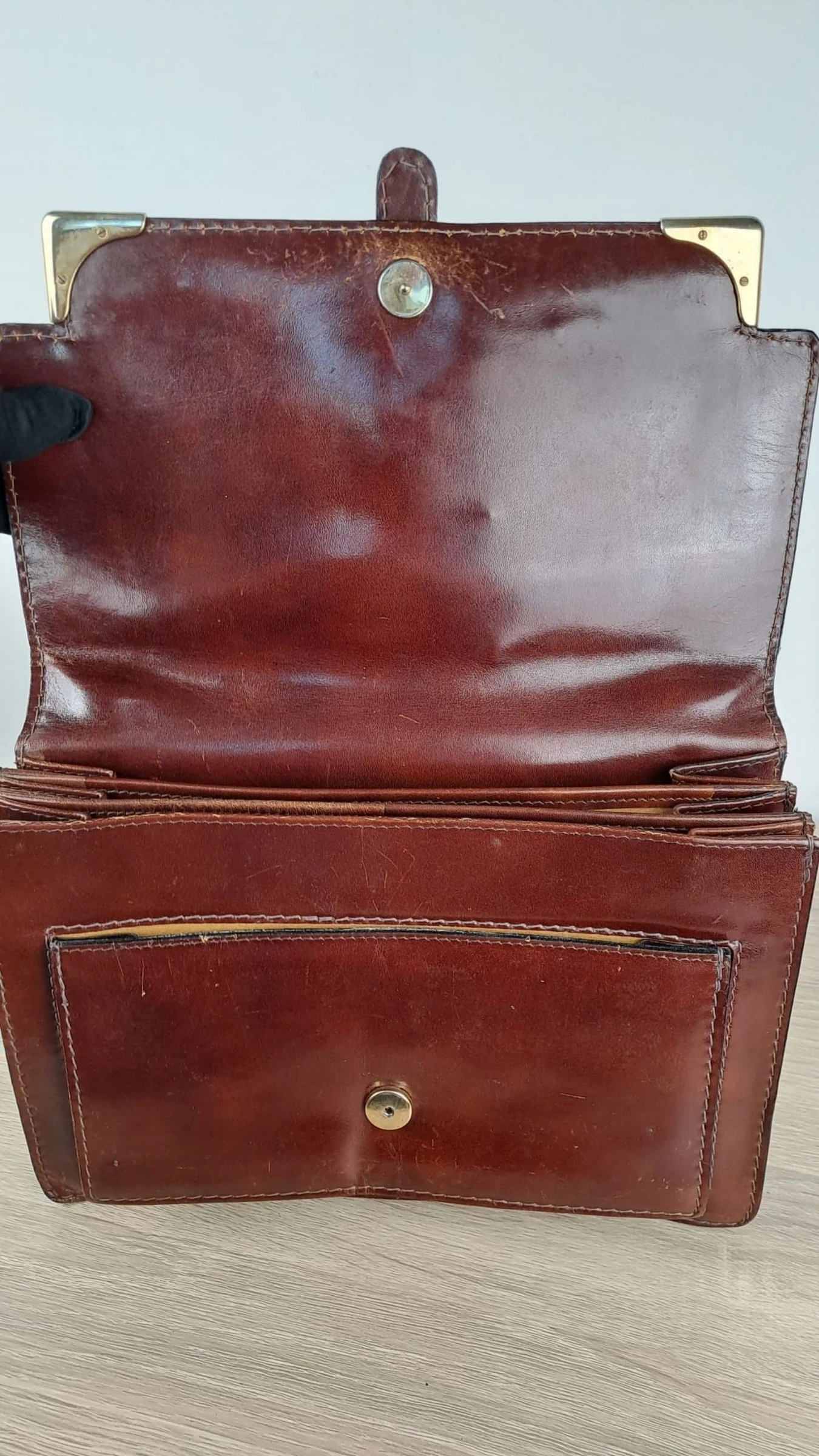 Handtas met meerdere vakken / Vintage Retro / Bruin / Dames / Leer / 168 – photo 7
